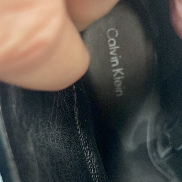 Calvin Klein size 7 black suede booties heels with open toes $100 - Picture 11 of 14